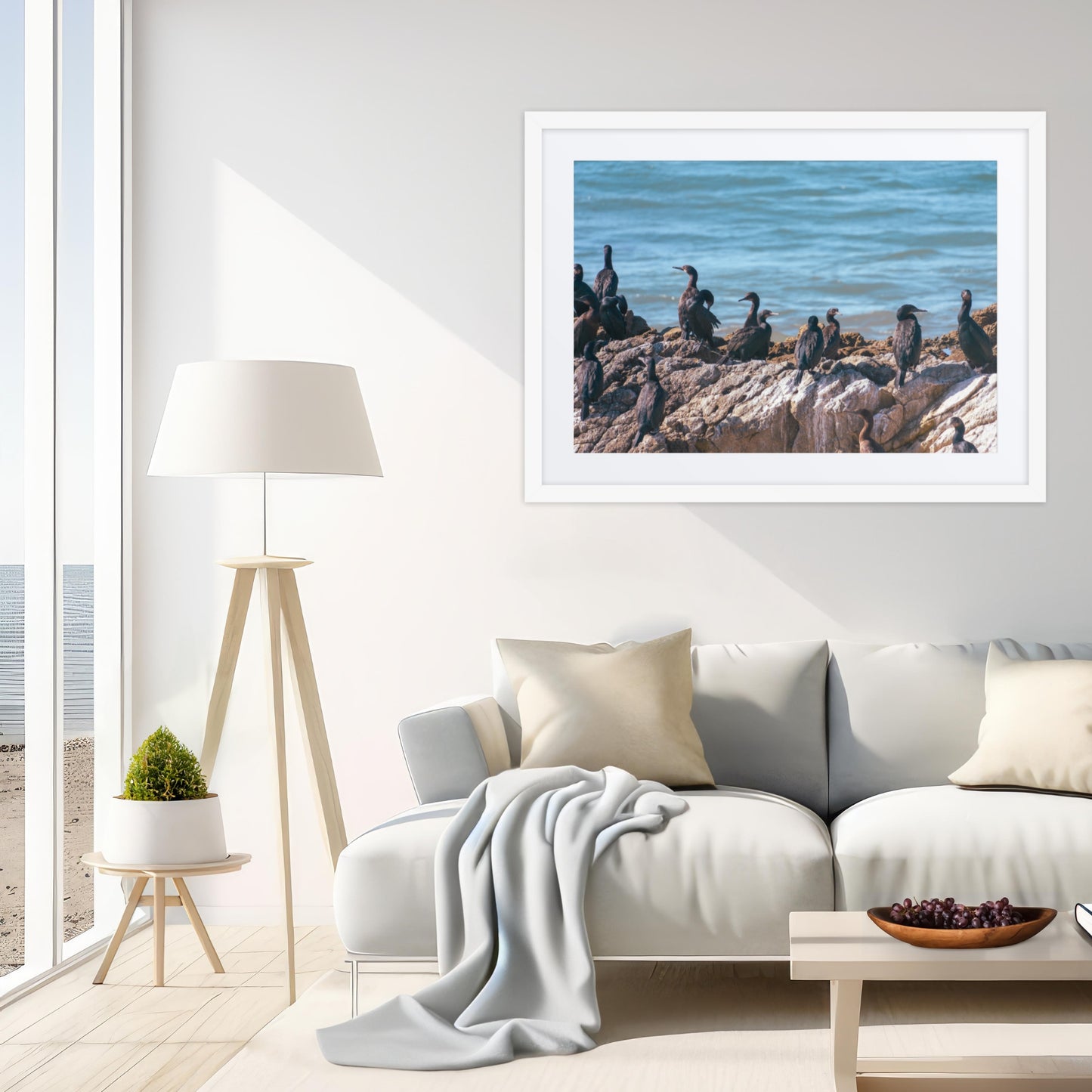 Framed Print with Mat: Feathered Gathering