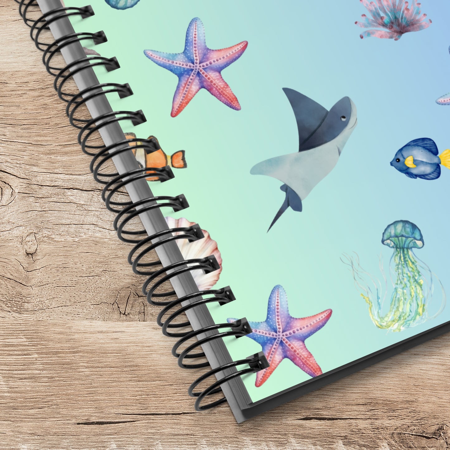 Spiral Notebook: Pelagic Pals in Mermaid Fade