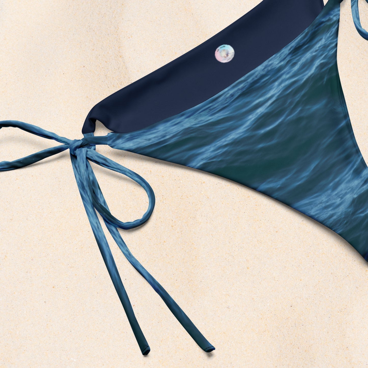 Recycled String Bikini Bottom: Texture of the Tide