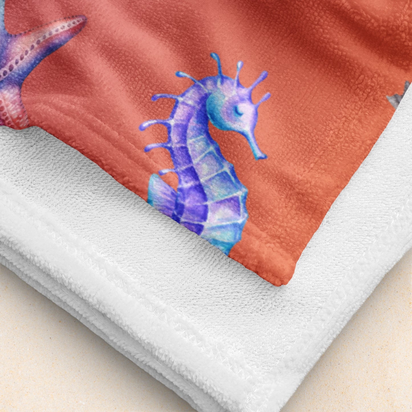 Coastal Comfort Towel: Pelagic Pals in Electric Eel