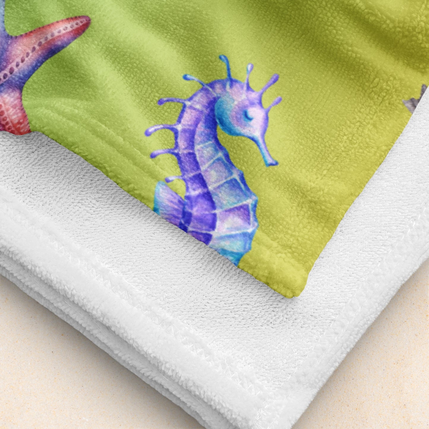 Coastal Comfort Towel: Pelagic Pals in Ocean Pop