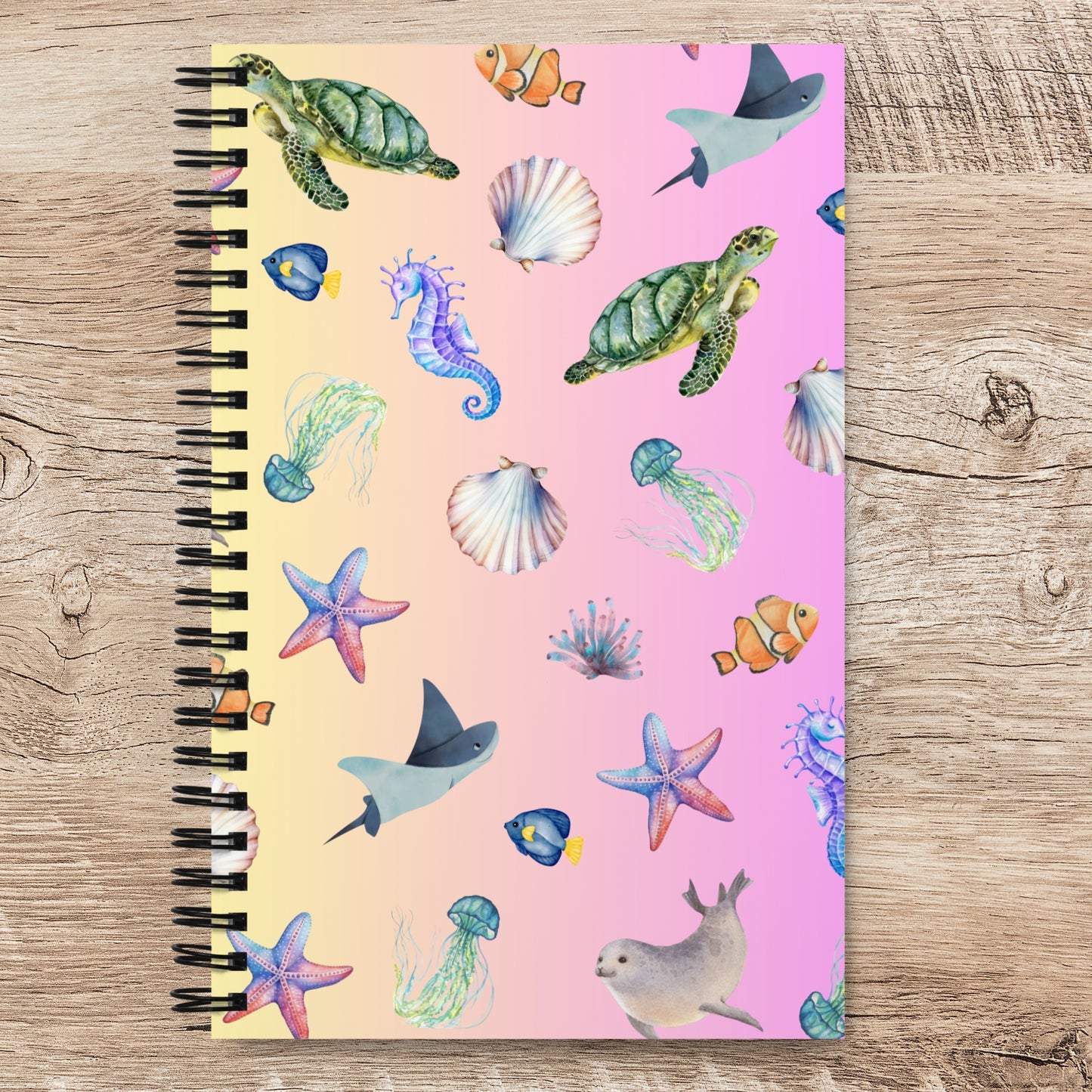Spiral Notebook: Pelagic Pals in Pastel Drift
