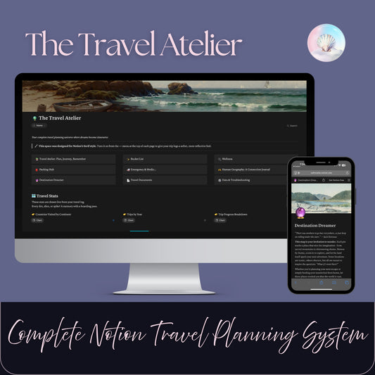 The Travel Atelier: Complete Notion Travel Planning System