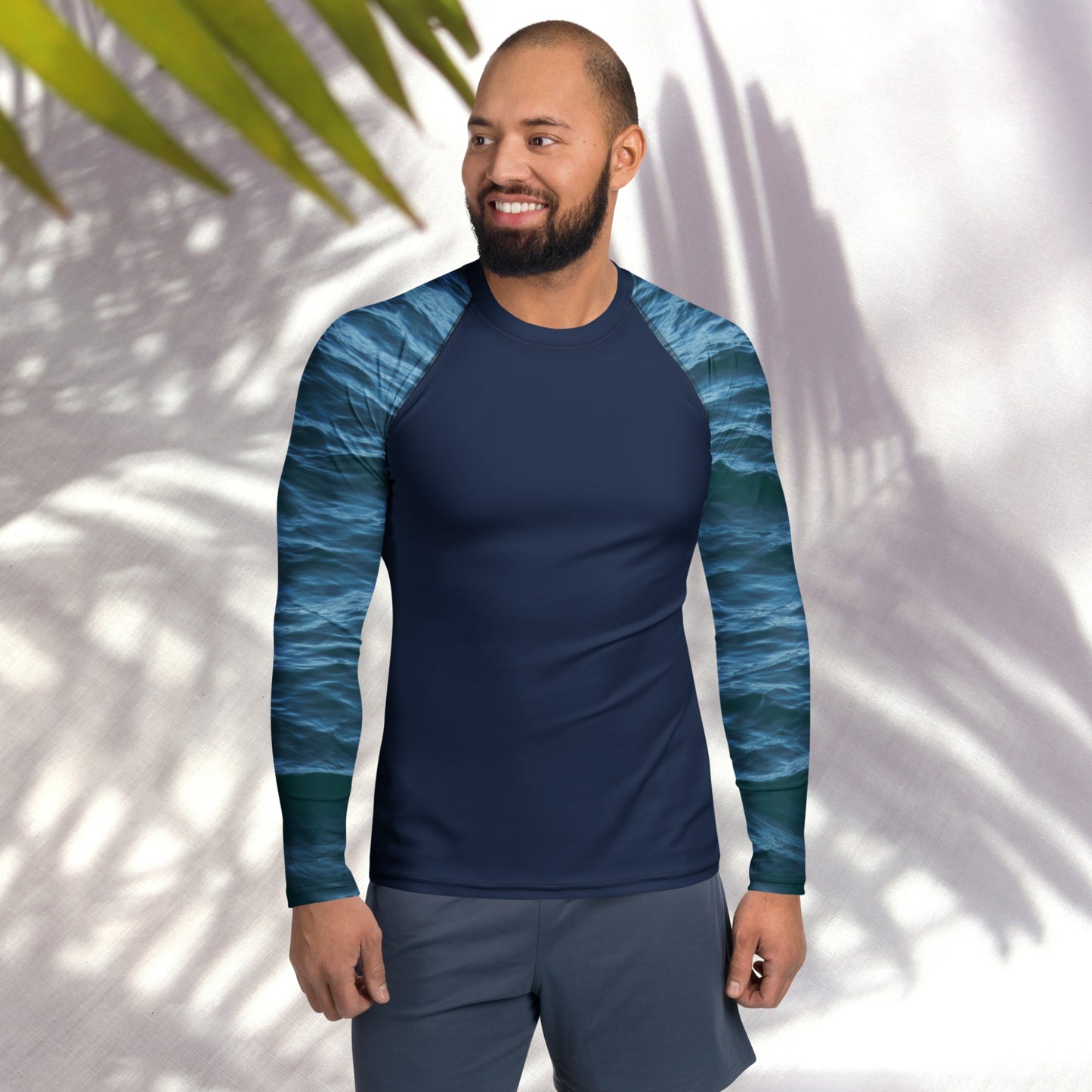 Men's Rash Guard: Texture of the Tide