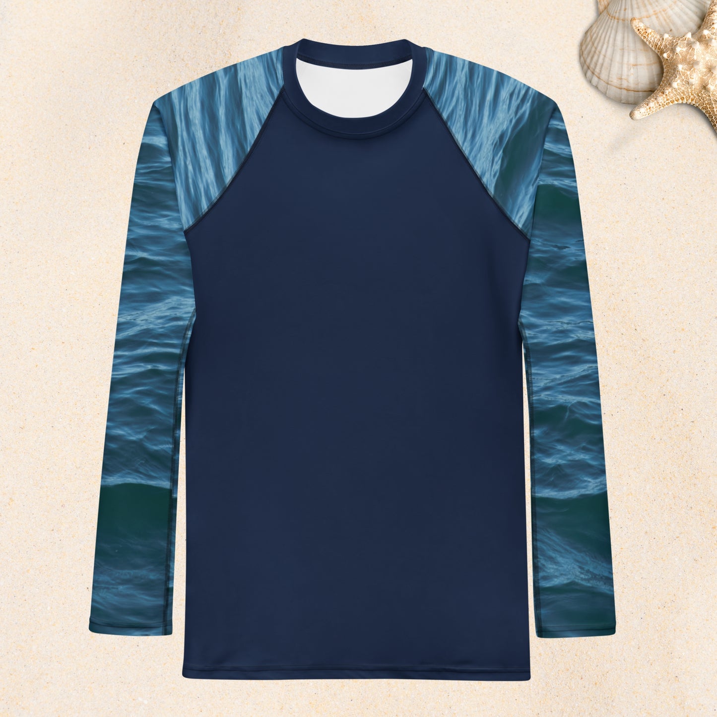 Men's Rash Guard: Texture of the Tide