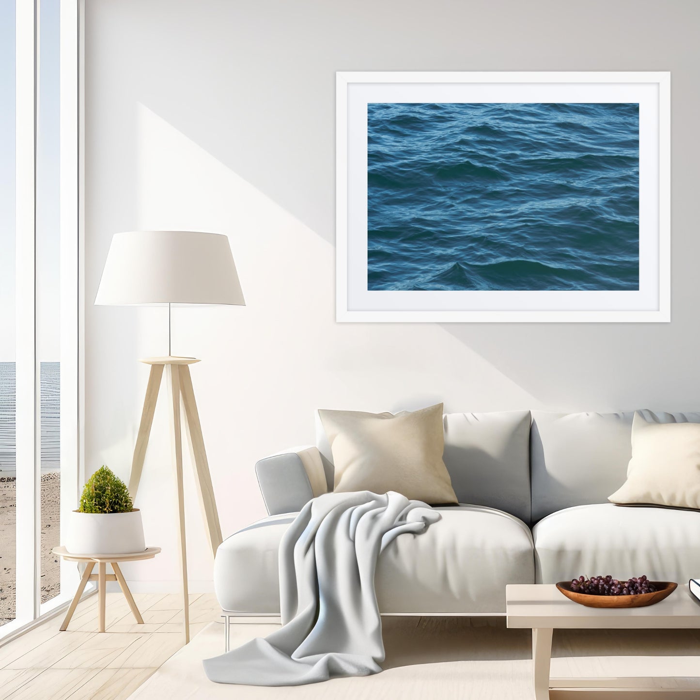 Framed Print with Mat: Texture of the Tide