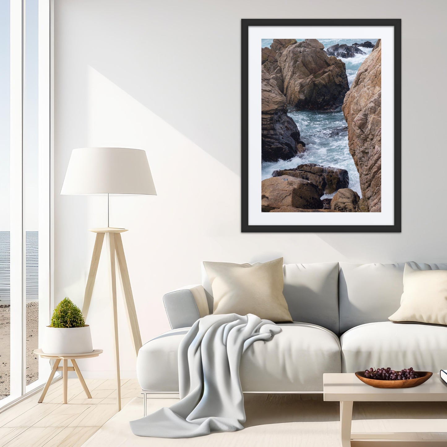 Framed Print with Mat: Coastal Fault