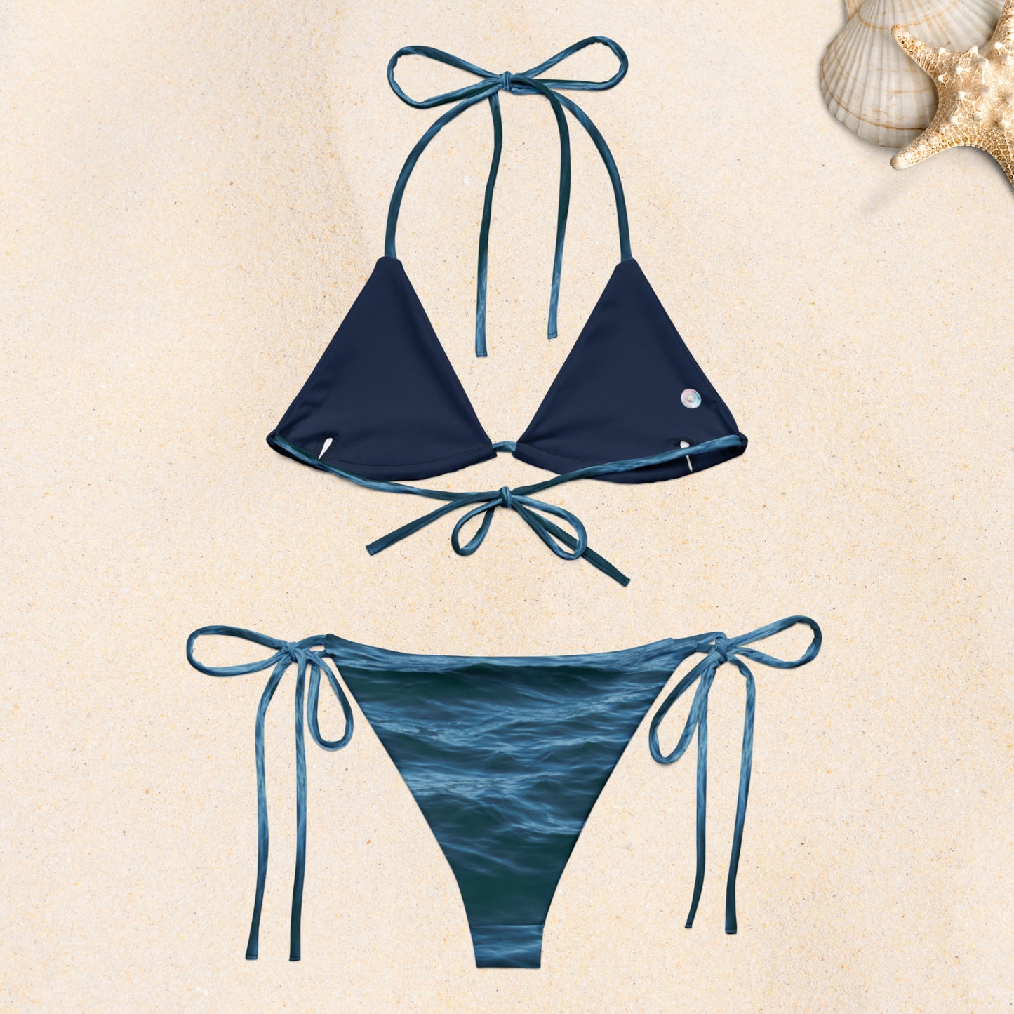 Recycled String Bikini Set: Texture of the Tide