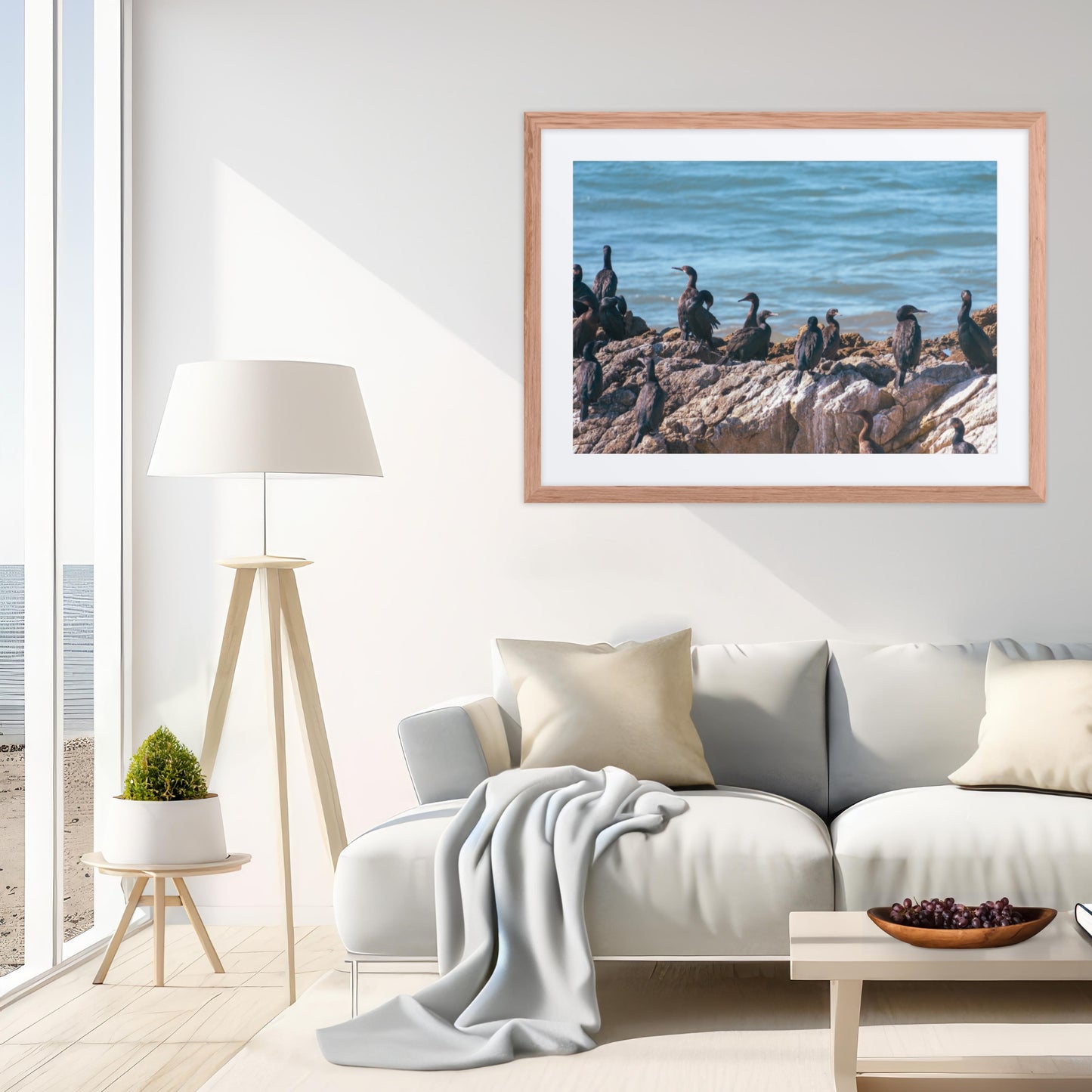 Framed Print with Mat: Feathered Gathering