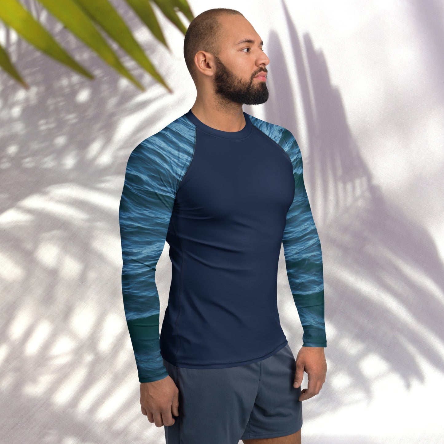 Men's Rash Guard: Texture of the Tide