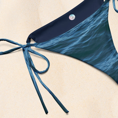 Recycled String Bikini Bottom: Texture of the Tide