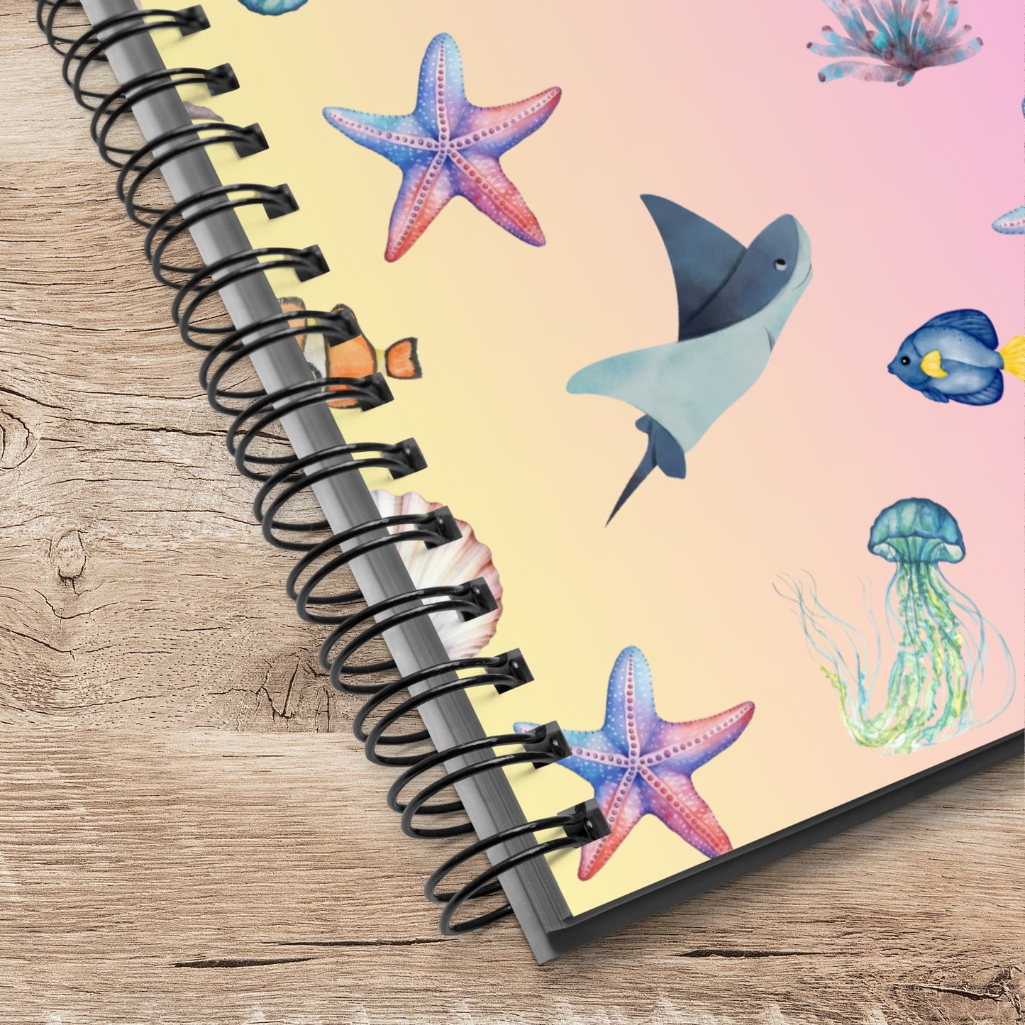 Spiral Notebook: Pelagic Pals in Pastel Drift