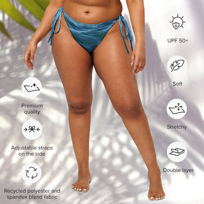 Recycled String Bikini Bottom: Texture of the Tide