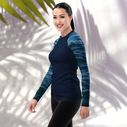 Women's Rash Guard: Texture of the Tide