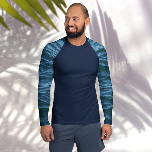 Men's Rash Guard: Texture of the Tide