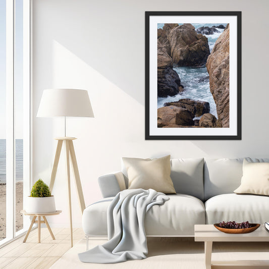 Framed Print with Mat: Coastal Fault