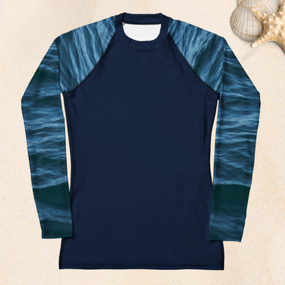 Women's Rash Guard: Texture of the Tide