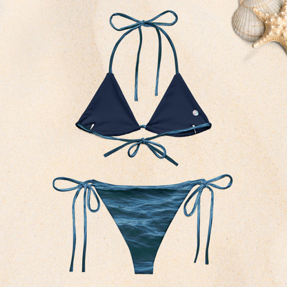Recycled String Bikini Set: Texture of the Tide