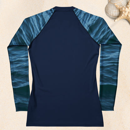 Women's Rash Guard: Texture of the Tide