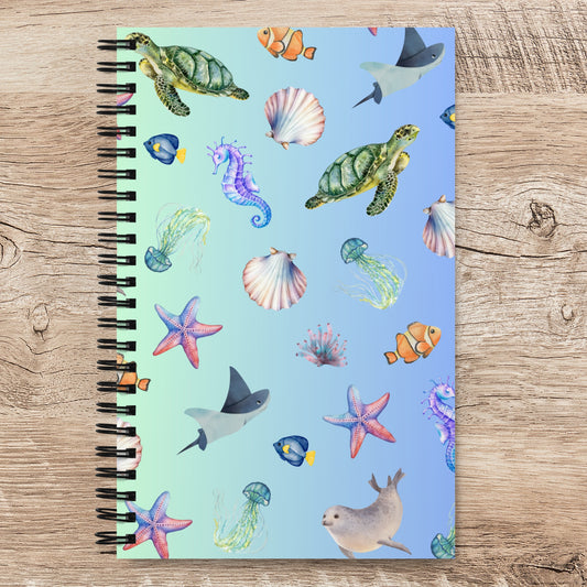 Spiral Notebook: Pelagic Pals in Mermaid Fade