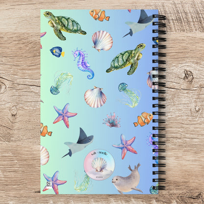 Spiral Notebook: Pelagic Pals in Mermaid Fade
