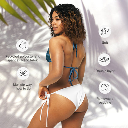Recycled String Bikini Top: Texture of the Tide