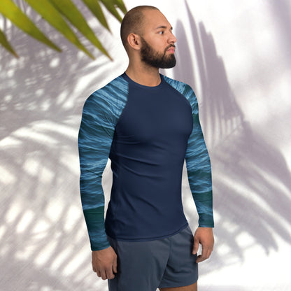 Men's Rash Guard: Texture of the Tide