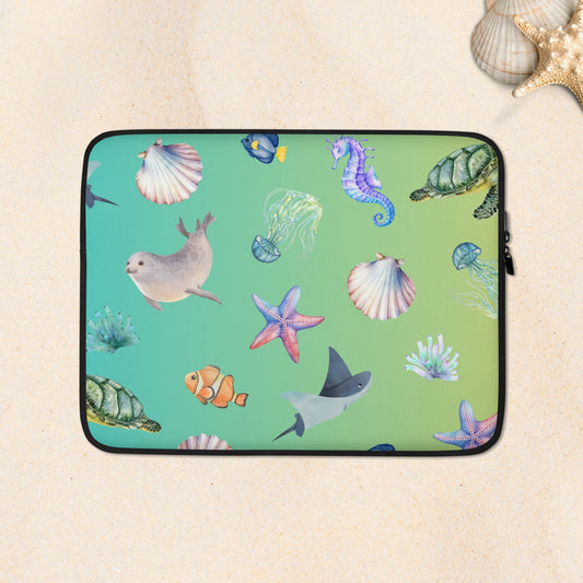 Laptop Sleeve: Pelagic Pals in Ocean Pop