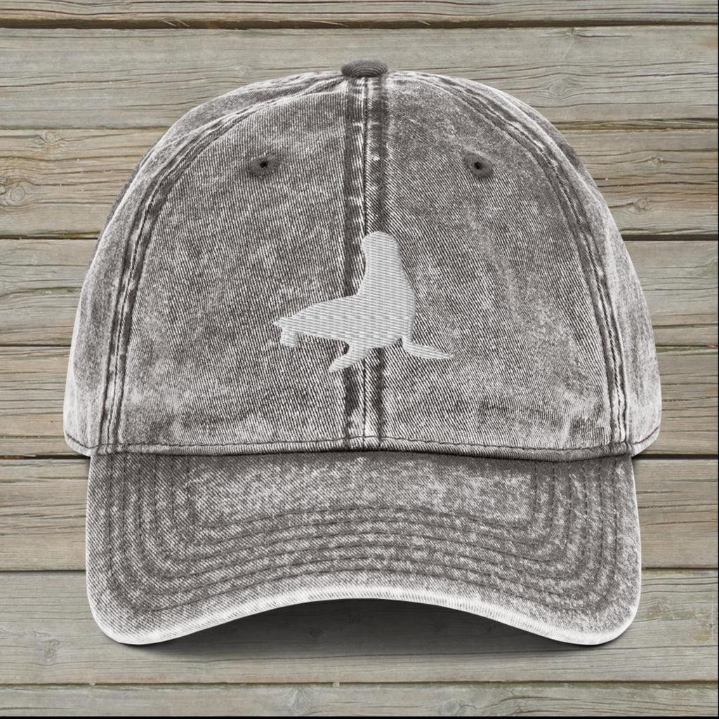 Embroidered Sea Lion Vintage Cap