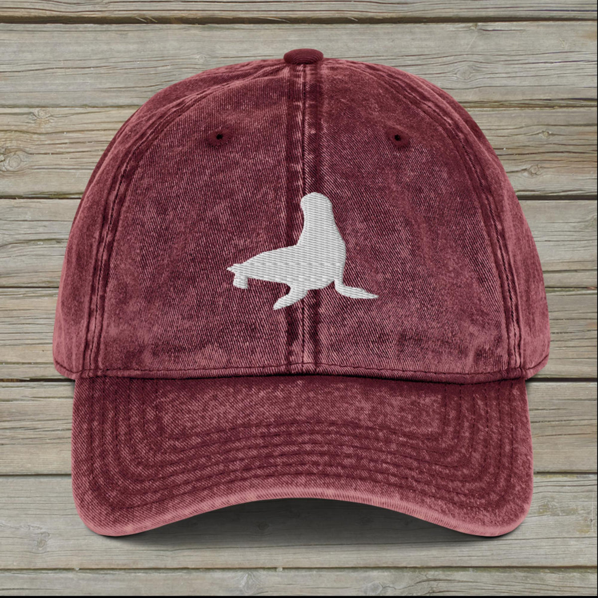 Embroidered Sea Lion Vintage Cap