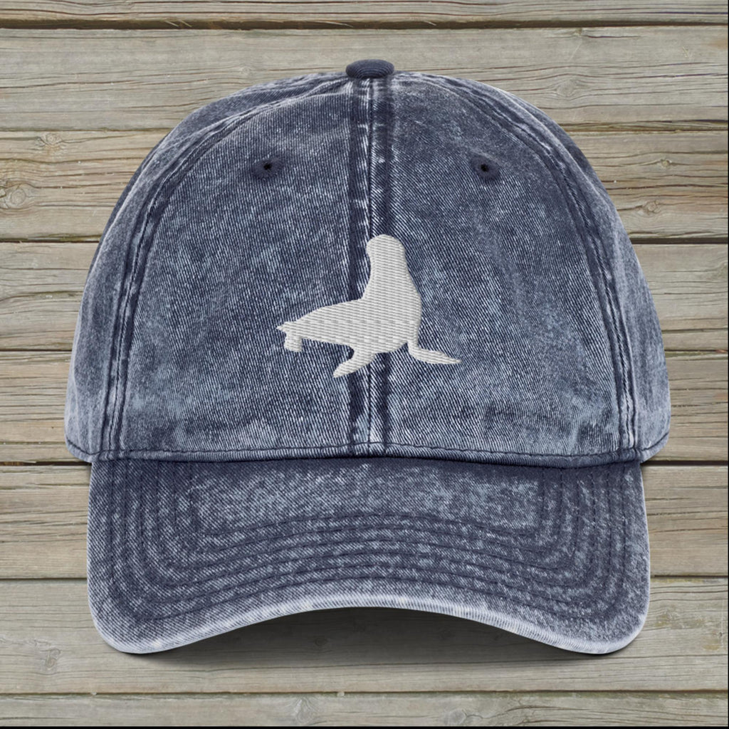 Embroidered Sea Lion Vintage Cap