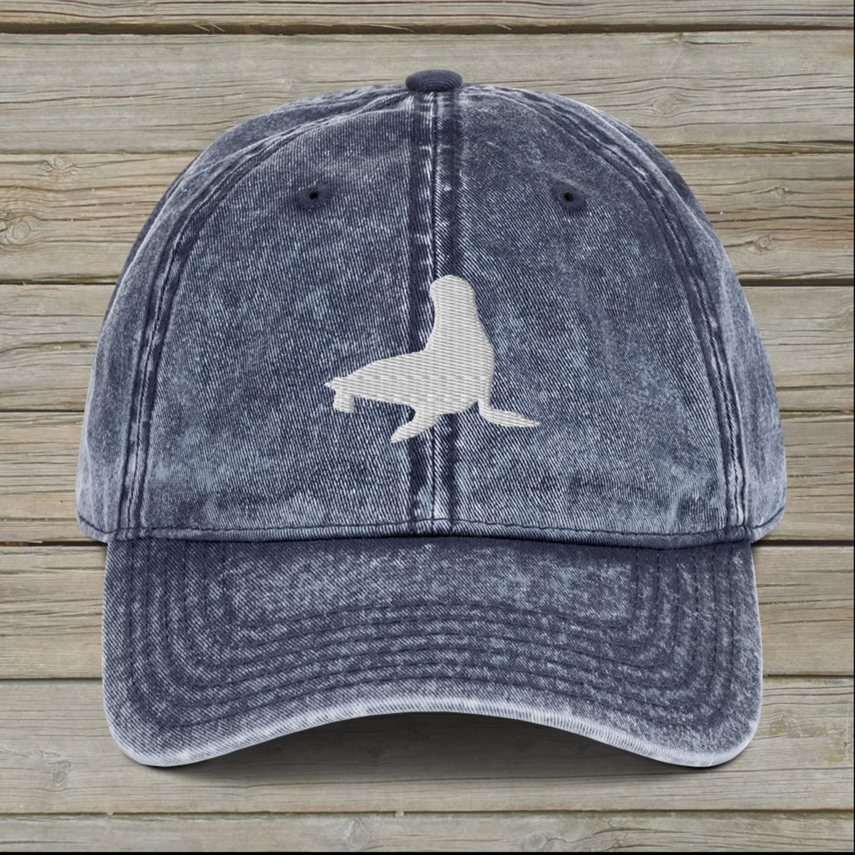 Embroidered Sea Lion Vintage Cap