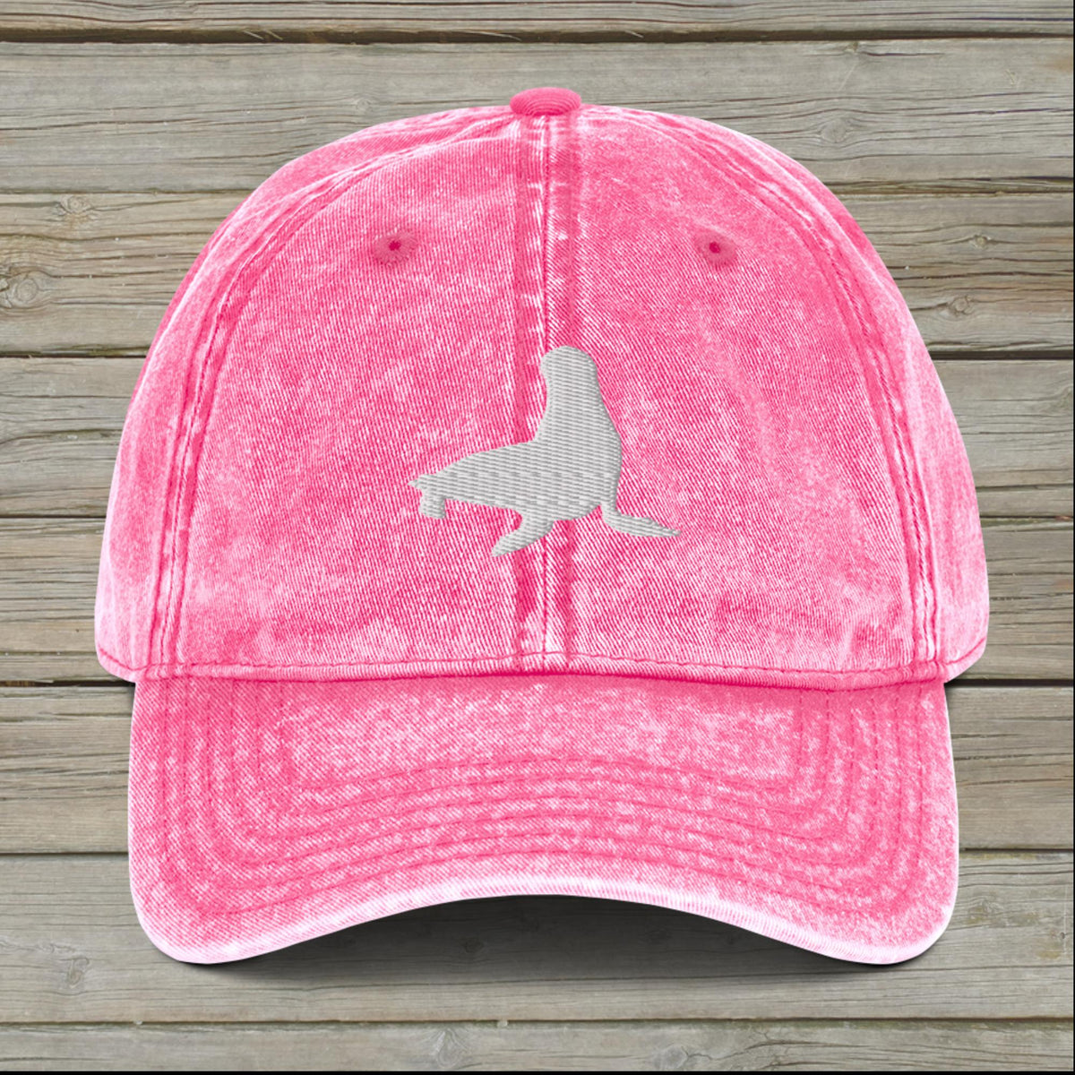 Embroidered Sea Lion Vintage Cap